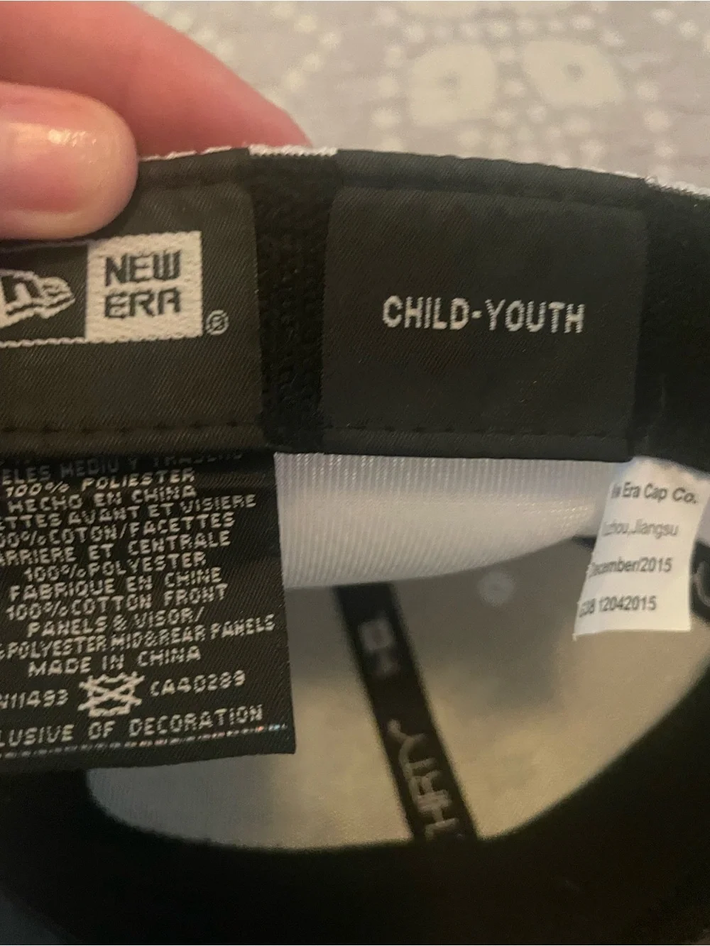 New Era Black & White Child-Youth Adjustable Cap